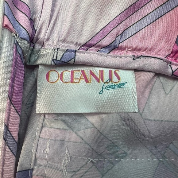 Oceanus Swimwear Womans Sz Small Pants Silky w Ostrich Feather Trim New - Picture 12 of 16